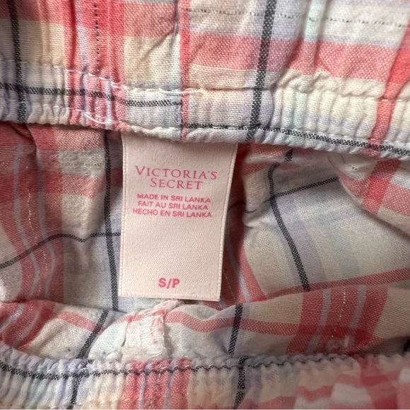 Victoria's Secret Plaid Pajama Set Pink Size S/P Preowned Excellent Condition - Picture 7 of 8